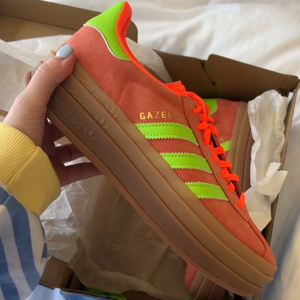 ADIDAS BOLD NEON GAZELLE - Solar Green/Orange